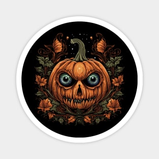 Halloween Pumpkin, Spooky Pumpkin Face Magnet